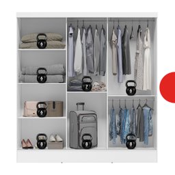Guarda Roupa Casal 3 Portas Plata  - 5