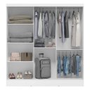 Ver imagem 4 de Guarda-roupa Casal com Espelho 3 Portas de Correr 202x190cm Plata Branco