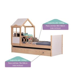 Bicama Solteiro Infantil Garden com Telhado Plus Casatema - 4
