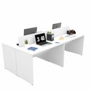 Ver imagem 5 de Estação de Trabalho 4 Lugares 140x60 Mesa para Escritório Netmobil - Branco