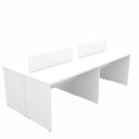 Ver imagem 1 de Estação de Trabalho 4 Lugares 140x60 Mesa para Escritório Netmobil - Branco