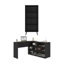 Ver imagem 5 de Kit Escrivaninha L 6 Gavetas com Estante Multiuso Essence Office Multimóveis MP6096 Preto