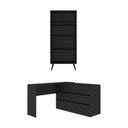 Ver imagem 7 de Kit Escrivaninha L 6 Gavetas com Estante Multiuso Essence Office Multimóveis MP6096 Preto