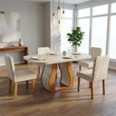 Ver imagem 4 de Conjunto Sala de Jantar Lisboa 4 Lugares Tampo MDF com Cadeiras Ayla 130cm Bom Pastor Móveis