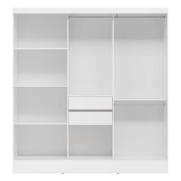 Guarda Roupa Casal 3 Portas 2 Gavetas Plata  - 3