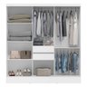 Guarda-Roupa Casal com Espelho 3 Portas de Correr  e 2 Gavetas Plata Branco - 4