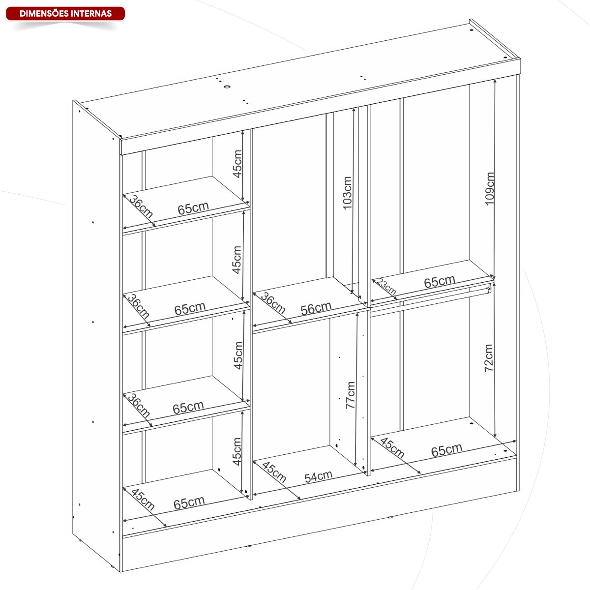 Guarda Roupa Casal 3 Portas 2 Gavetas Plata  - 11