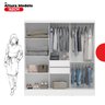 Guarda-Roupa Casal com Espelho 3 Portas de Correr  e 2 Gavetas Plata Branco - 10