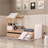 Bicama Solteiro Infantil Garden com Telhado Plus e Kit Escadinha Casatema MadeiraOriginals - 1