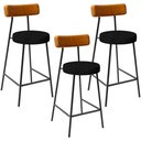 Ver imagem 1 de Kit 03 Banquetas Baixa Cozinha Sala Jantar Bancada Milão L02 Couríssimo Whisky Chumbo - lyam decor L
