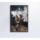 Ver imagem 2 de Quadro Mulher Negra 80x120 Cm Vidro Impresso