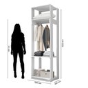 Ver imagem 3 de Guarda Roupa Módulo para Closet 1 Cabideiro 3 Prateleiras Titan Espresso Móveis