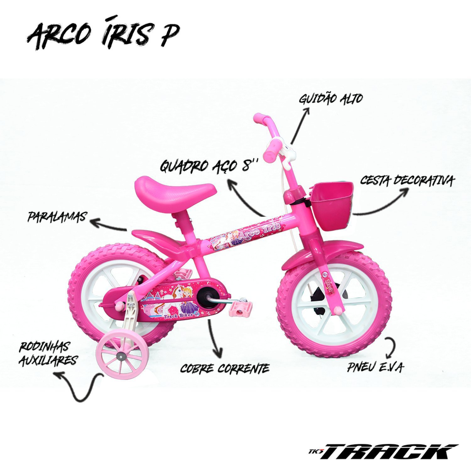 Bicicleta Infantil Arco Íris A12 TK3 Track - 4