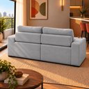 Ver imagem 2 de Sofá Modular 3 Lugares com Porta Copos 100% Espuma Balaqui Cor:Cinza Claro