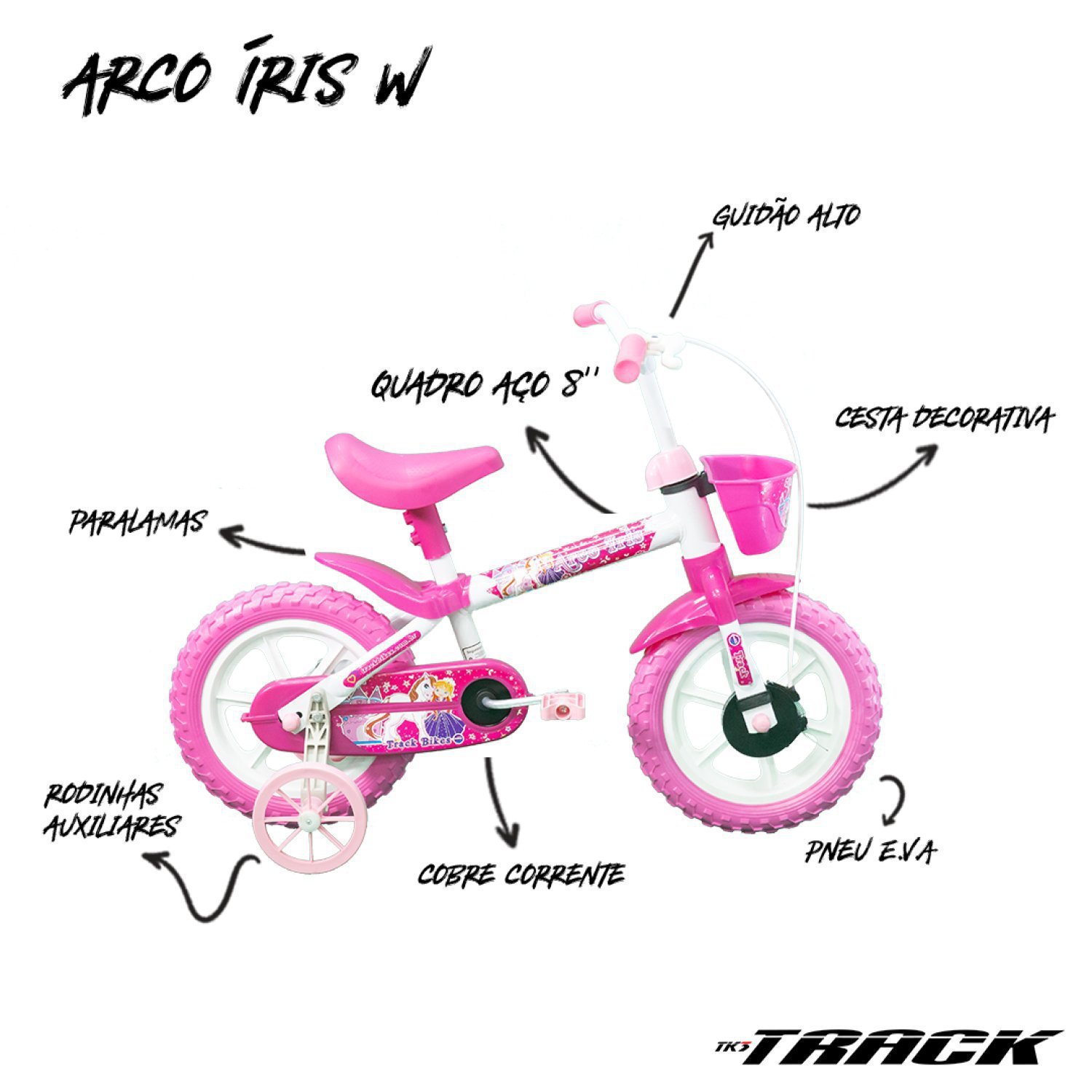 Bicicleta Infantil Arco Íris A12 TK3 Track - 4