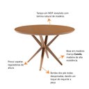Ver imagem 2 de Conjunto Mesa Redonda 1,30m Madeira Maciça com 6 Cadeiras Madeira Maciça Concha Anatômica Kelly Cinz