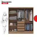 Ver imagem 4 de Guarda Roupa Casal 3 Portas 4 Gavetas Plata 