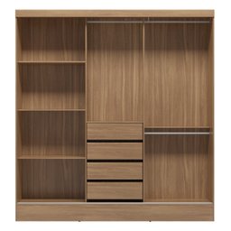 Guarda Roupa Casal 3 Portas 4 Gavetas Plata  - 3