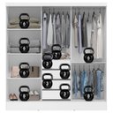 Ver mais imagens de Guarda-Roupa Casal com Espelho 3 Portas de Correr e 4 Gavetas Plata Yescasa Branco