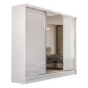 Ver imagem 2 de Guarda-Roupa Casal com Espelho 3 Portas de Correr e 4 Gavetas Plata Yescasa Branco
