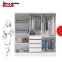 Ver imagem 4 de Guarda Roupa Casal 3 Portas 4 Gavetas Plata