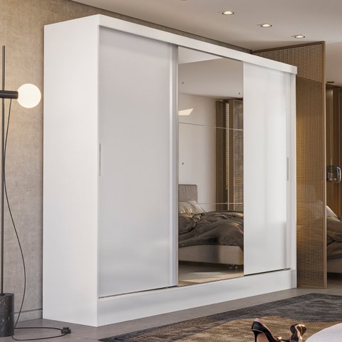 Guarda Roupa Casal 3 Portas 4 Gavetas Plata