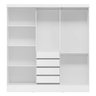 Guarda-Roupa Casal com Espelho 3 Portas de Correr e 4 Gavetas e Plata Branco - 9