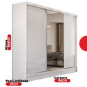 Ver imagem 3 de Guarda-Roupa Casal com Espelho 3 Portas de Correr e 4 Gavetas Plata Yescasa Branco
