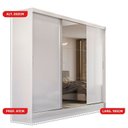 Ver imagem 6 de Guarda-Roupa Casal com Espelho 3 Portas de Correr e 4 Gavetas Plata Yescasa Branco