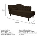 Ver imagem 2 de Diva Recamier Diana 185cm Lado Direito Corano - Doce Sonho Móveis Cor Marrom