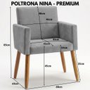 Ver imagem 2 de Poltrona para Quarto Infantil Tecido Suede Resistente Espaço Pequeno Pés de Madeira Estudo