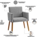 Ver imagem 3 de Poltrona para Quarto Infantil Tecido Suede Resistente Espaço Pequeno Pés de Madeira Estudo