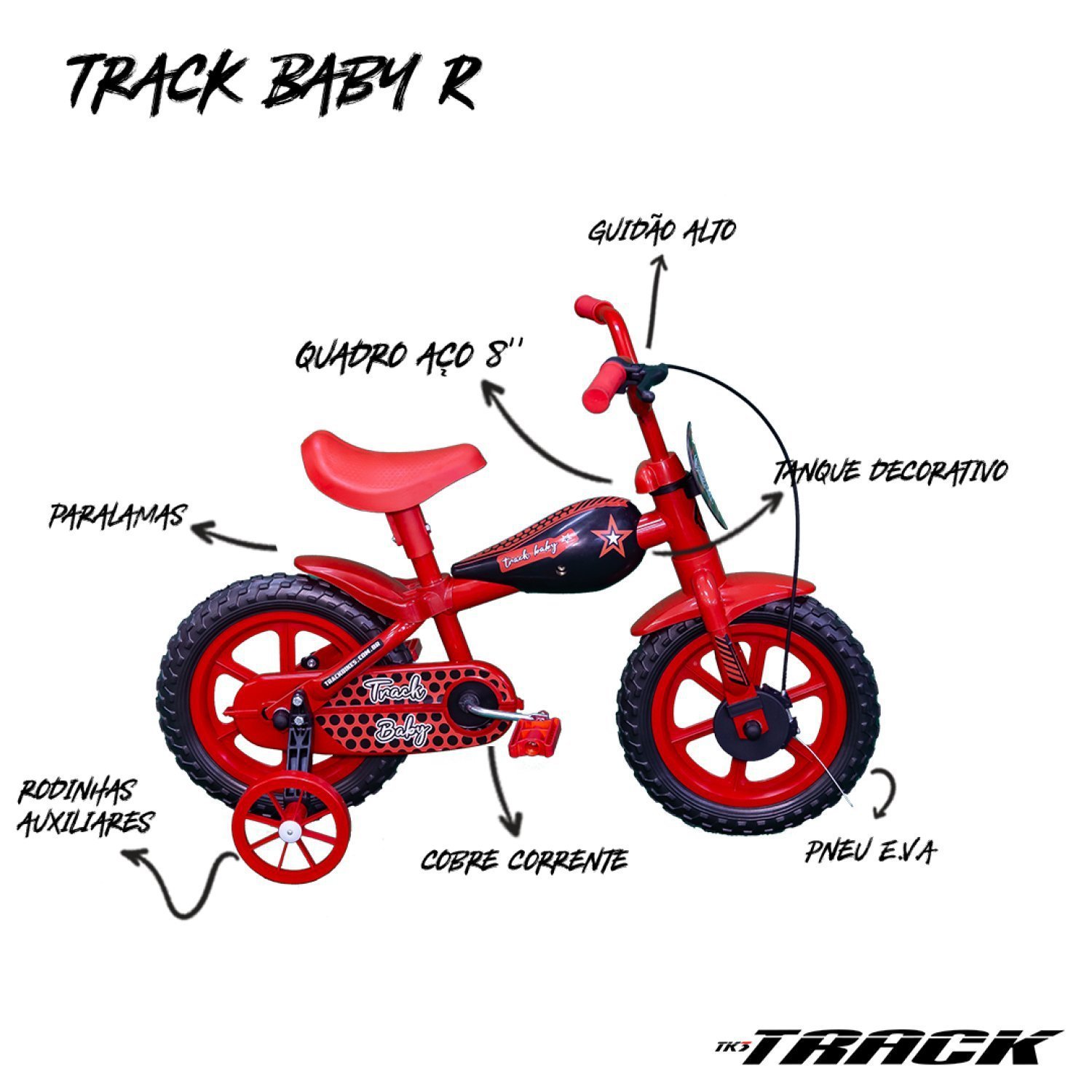 Bicicleta Infantil A12 Tracktor com Tanaquinho TK3 Track - 7