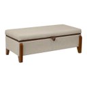 Ver imagem 1 de Baú Organizador Puff Bali 160 Cm Bouclé para Quarto e Sala:bege