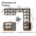 Ver imagem 3 de Armário de Cozinha Completa 270 cm Rustic/Cinza Vik Madesa 06