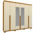 Ver imagem 2 de Guarda Roupa Espelho 6 Portas Imperatriz Naturale Off White - Gelius