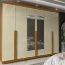 Ver imagem 1 de Guarda Roupa Espelho 6 Portas Imperatriz Naturale Off White - Gelius