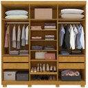 Ver imagem 3 de Guarda Roupa Espelho 6 Portas Imperatriz Naturale Off White - Gelius