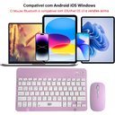 Ver imagem 5 de Teclado e Mouse sem Fio A6732 Slim Recarregável Rosa Alta Compatibilidade com Bluetooth Usb