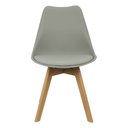 Ver imagem 3 de Kit 5 Cadeiras Charles Eames Leda Luisa Saarinen Design Wood Estofada Base Madeira - Cinza