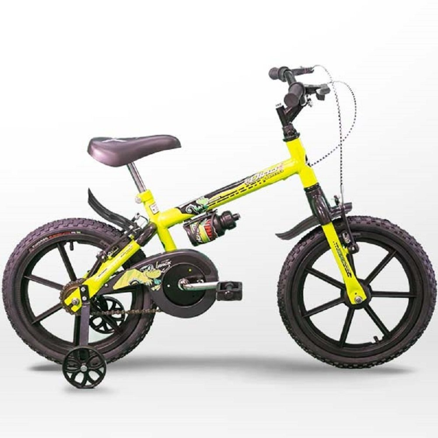 Bicicleta Infantil Dino Neon A16 com Garrafinha TK3 Track - 1