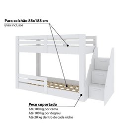Beliche Montessoriano Star Plus com Grade e Escada Casatema - 6