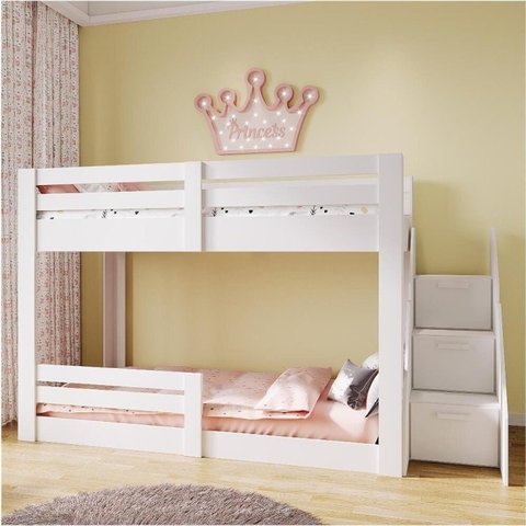 Beliche Montessoriano Star Plus com Grade e Escada Casatema MadeiraOriginals