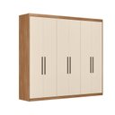 Ver imagem 2 de Guarda Roupa Casal 6 Portas 2 Gavetas 100% MDF London Amêndola/Off White
