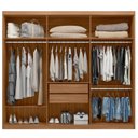 Ver imagem 4 de Guarda Roupa Casal 6 Portas 2 Gavetas 100% MDF London Amêndola/Off White