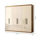 Ver imagem 3 de Guarda Roupa Casal 6 Portas 2 Gavetas 100% MDF London Amêndola/Off White