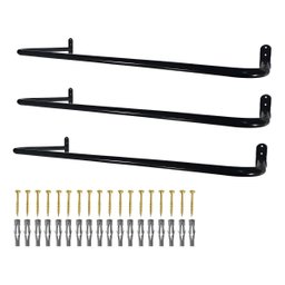 Kit com 3 Cabideiros Araras Fixas de Parede 1 Metro Aço Alta Qualidade Moderno Design Robusto - 1