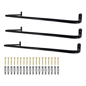 Kit com 3 Cabideiros Araras Fixas de Parede 1 Metro Aço Alta Qualidade Moderno Design Robusto