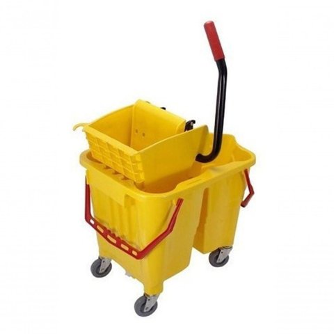 Carrinho de Limpeza Profissional com Balde 2 Águas 11L X 13L com Espremedor Superior