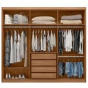 Ver imagem 4 de Guarda Roupa Casal 6 Portas 4 Gavetas 100% MDF London Amêndola/Off White